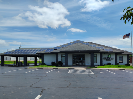 OakStar Bank's Buffalo branch at 1108 S Ash Street, seen from the parking lot.