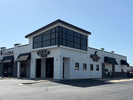 OakStar Bank's Springfield branch at 3620 E Sunshine Street, seen from the parking lot.