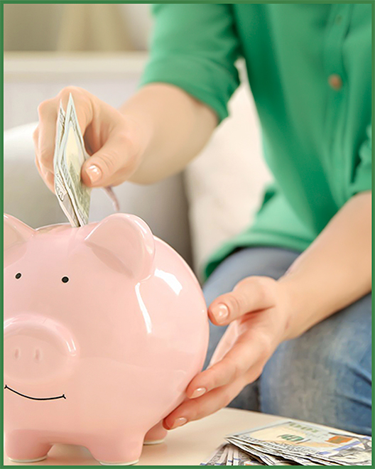 A customer growing savings with an OakStar Bank personal savings account.