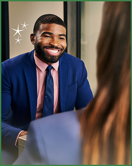 A client discussing financial planning and wealth management goals with an advisor.