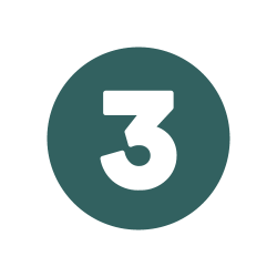 A blue circle with a white "3" in the middle.