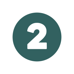 A blue circle with a white "2" in the middle.