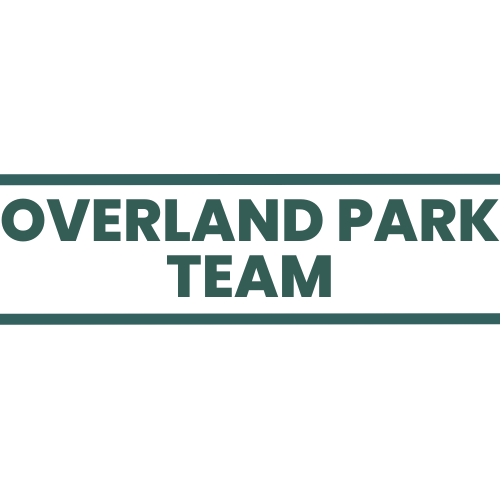 A white background with "Overland Park Team" written in green in the middle.
