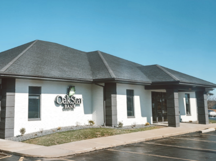 OakStar Bank's Hermitage branch at 23193 US Hwy 54, seen from the parking lot.