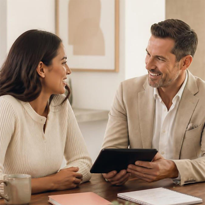 A customer meeting with an experienced OakStar Bank home lender.