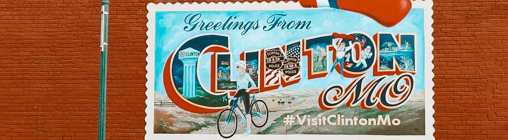 Postcard that says "Greetings from Clinton Missouri"