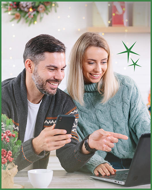Customers saving for holiday expenses with an OakStar Bank Christmas Club Account.