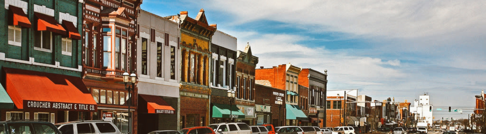 Downtown buildings of a small town